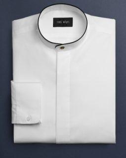 White-Banded Collar Dress Shirt 2078-70