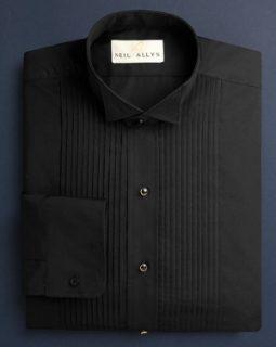 Men’s Tuxedo Shirt-Black-901