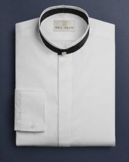 White Banded Dress Shirt 978