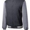 Grey fleece letterman jacket